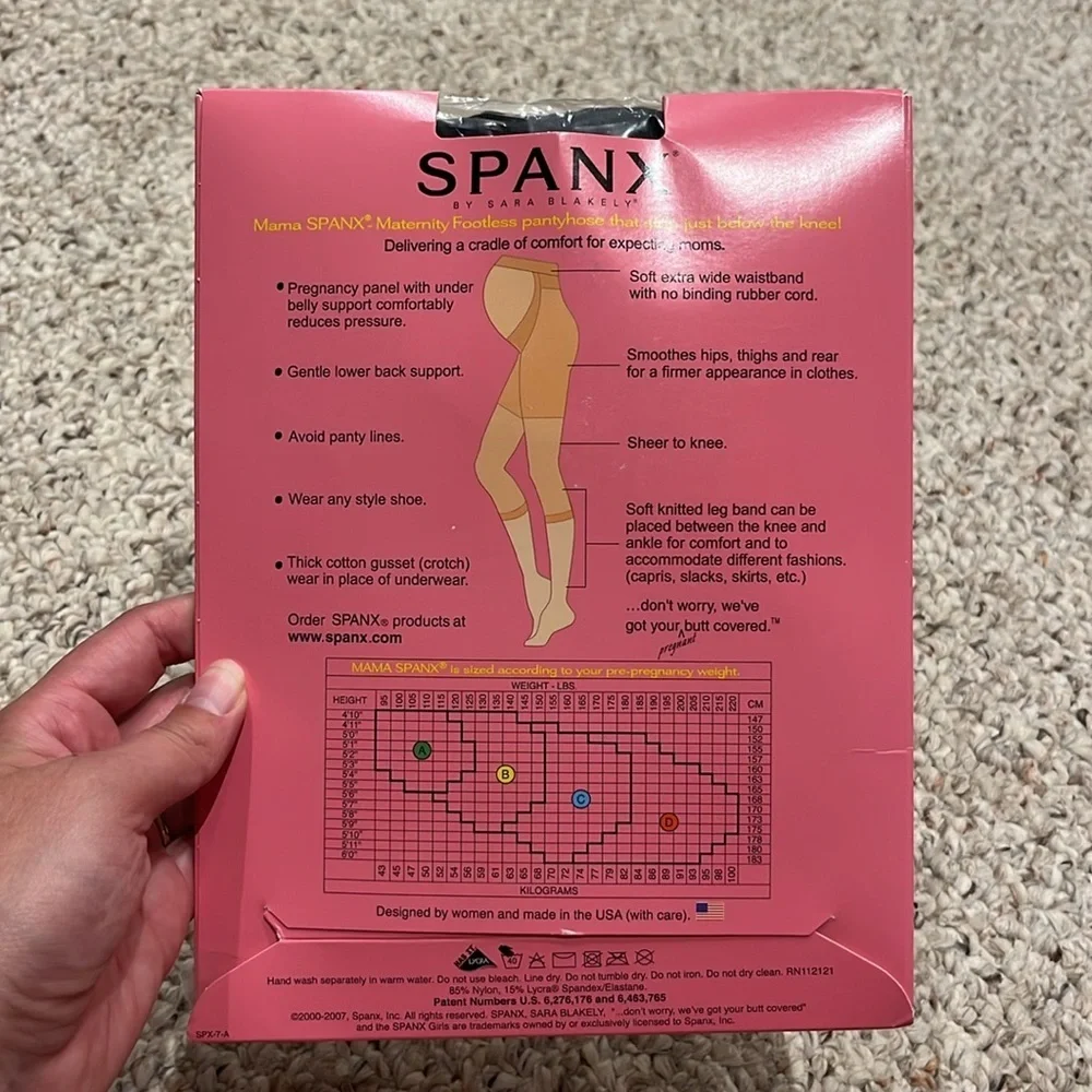 NWT Mama Spanx Maternity Footless Pantyhose Black Shapewear Size B